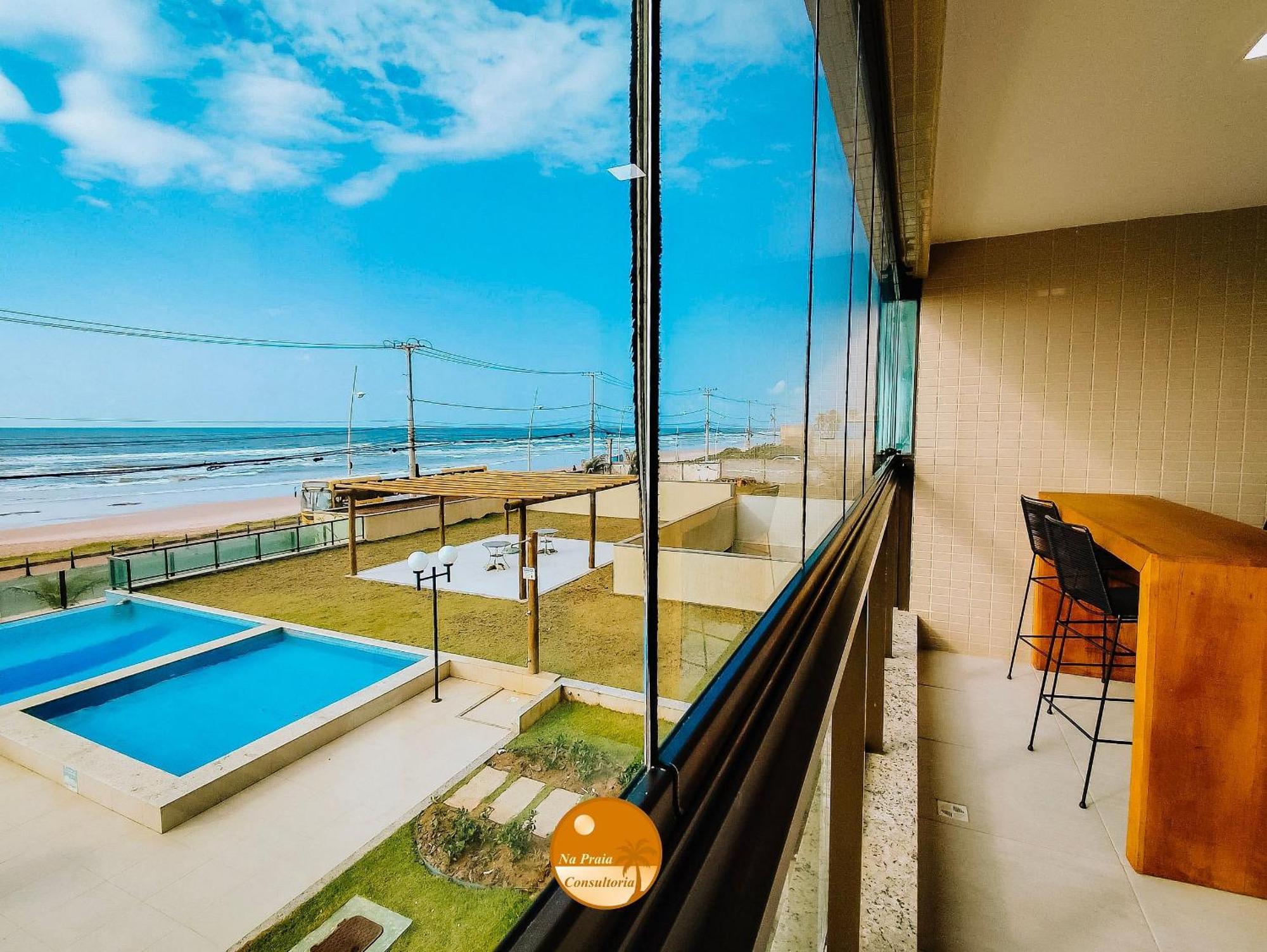 Pe Na Areia, Piscina Borda Infinita, Vaga De Garagem, Portaria 24 Hs Apartment Salvador Room photo
